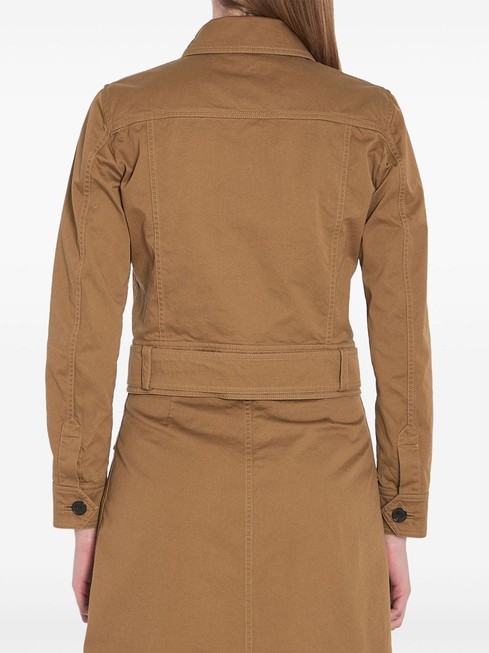 Saint Laurent Jackets 38 Saint Laurent Jackets Brown Saint Laurent Camel Brown Cropped Twill Jacket with Belted Waist Brand