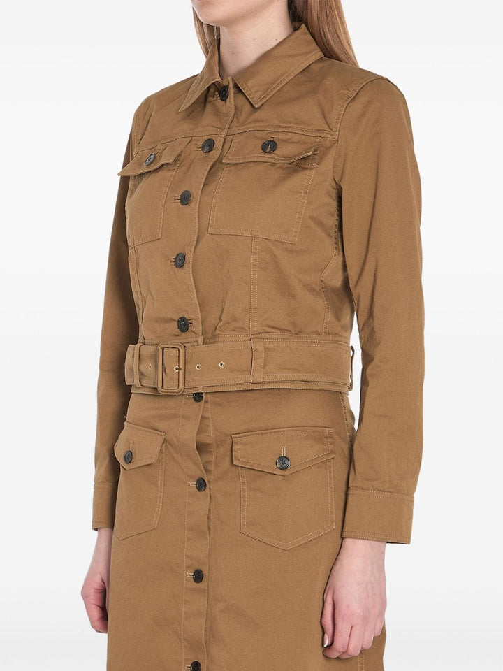 Saint Laurent Jackets 38 Saint Laurent Jackets Brown Saint Laurent Camel Brown Cropped Twill Jacket with Belted Waist Brand
