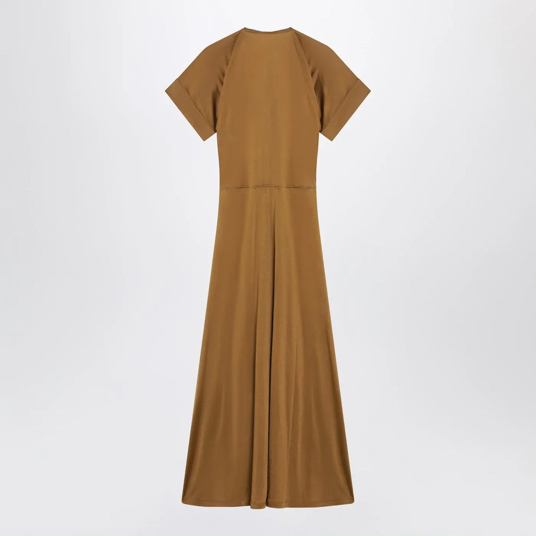 LEMAIRE - Cinnamon-brown zip-up dress in cotton-viscose jersey Brand S