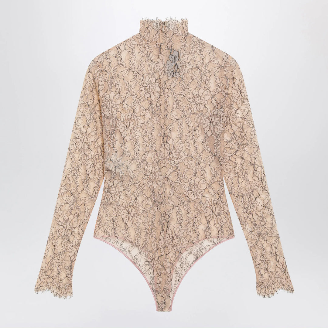 Valentino - Nude rebrodé lace bodysuit Brand Leotards &amp; Unitards