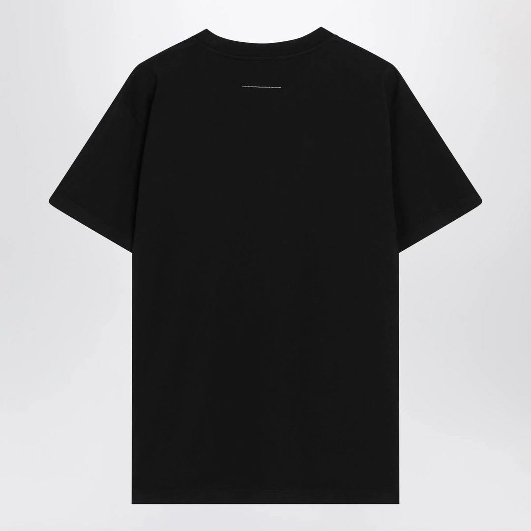 MM6 Maison Margiela - Black cotton jersey T-shirt with logo patch Brand