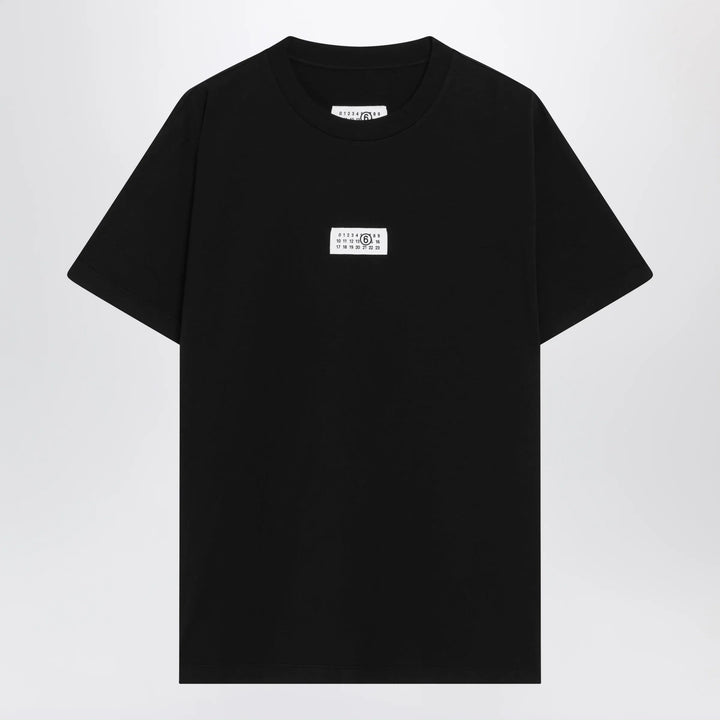 MM6 Maison Margiela - Black cotton jersey T-shirt with logo patch Brand XS