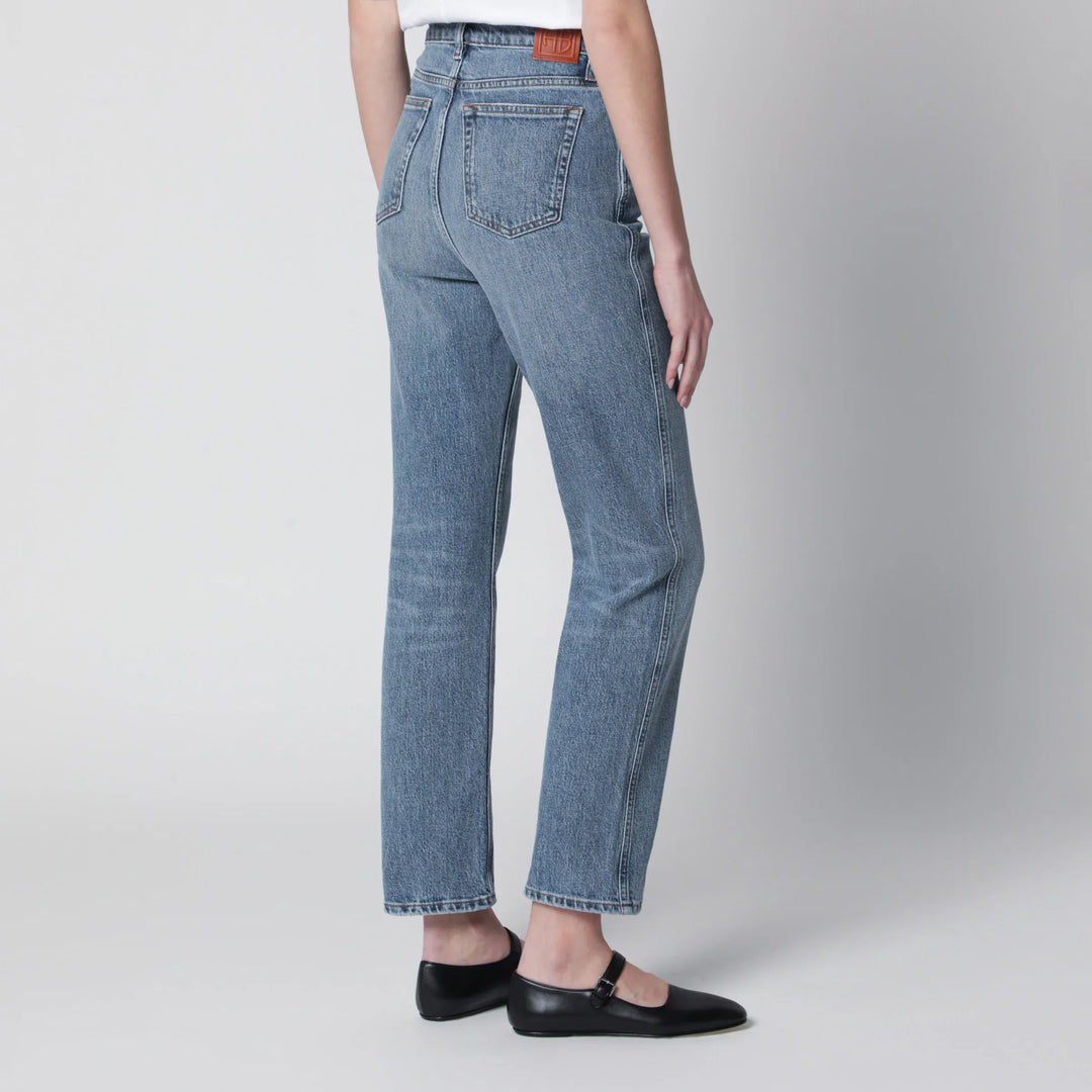 ANINE BING - High-rise jeans in light-wash cotton denim Brand Pants