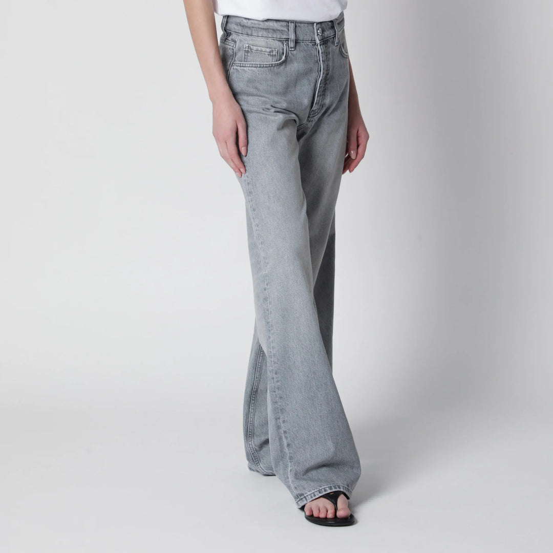 ANINE BING - Jeans Hugh high-rise in light grey denim Brand Pants