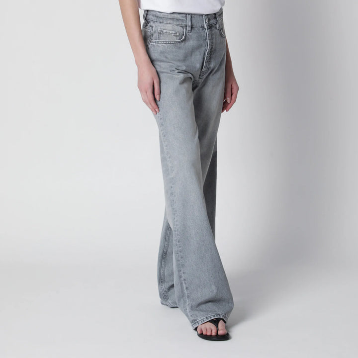 ANINE BING - Jeans Hugh high-rise in light grey denim Brand Pants