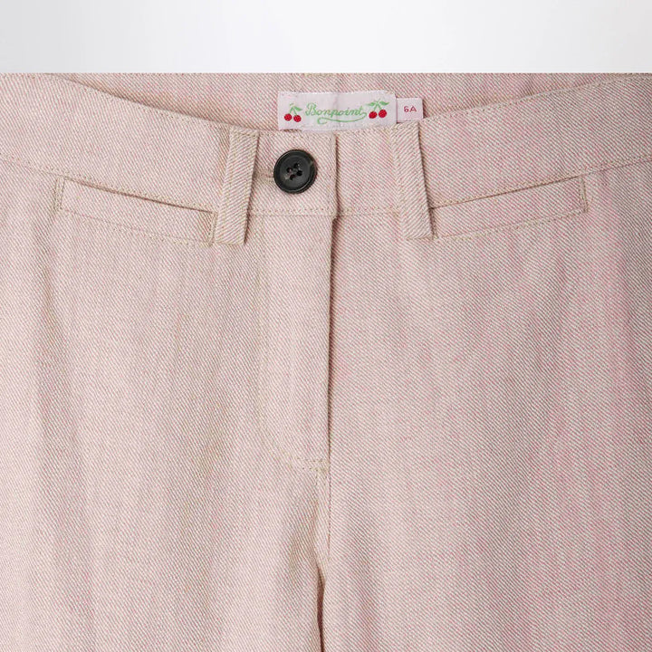 Bonpoint - Gersande trousers in pink linen blend Brand Pants 6Y