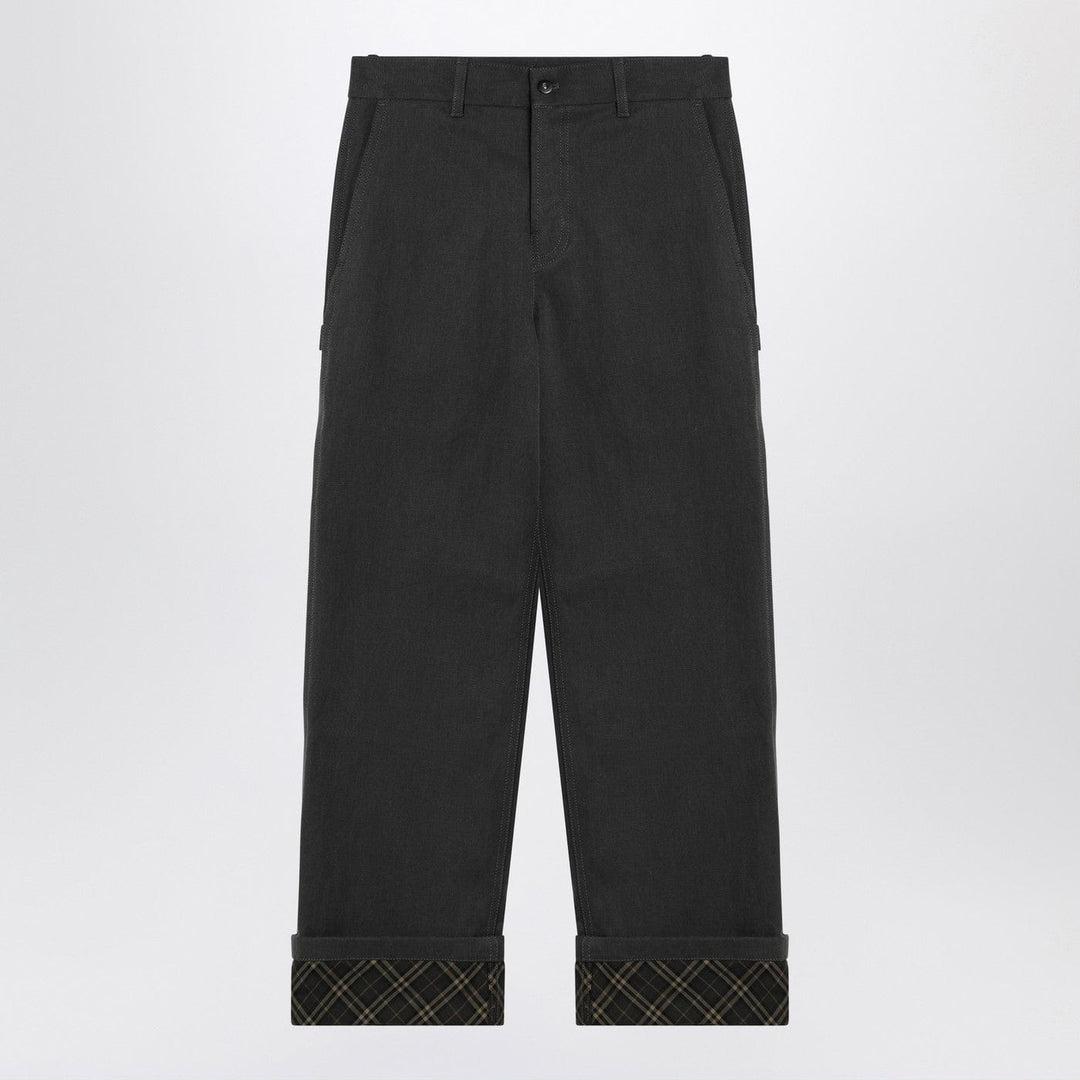 Pants 46 IT Burberry - Black trousers with Check pattern lapels Brand