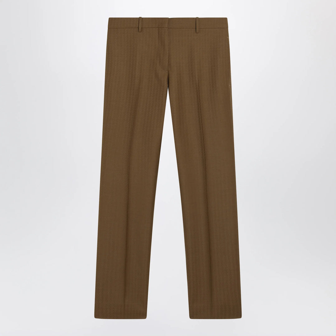 Burberry - Brown wool and mohair trousers Brand Pants 6 UK