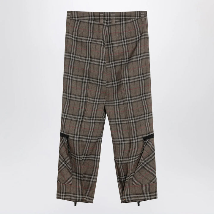 Burberry - Cargo pants check pattern in silk blend Brand Pants