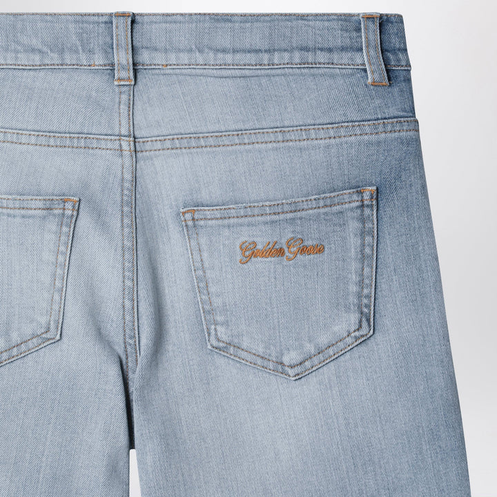 Golden Goose - Medium blue jeans with logo embroidery Brand Pants