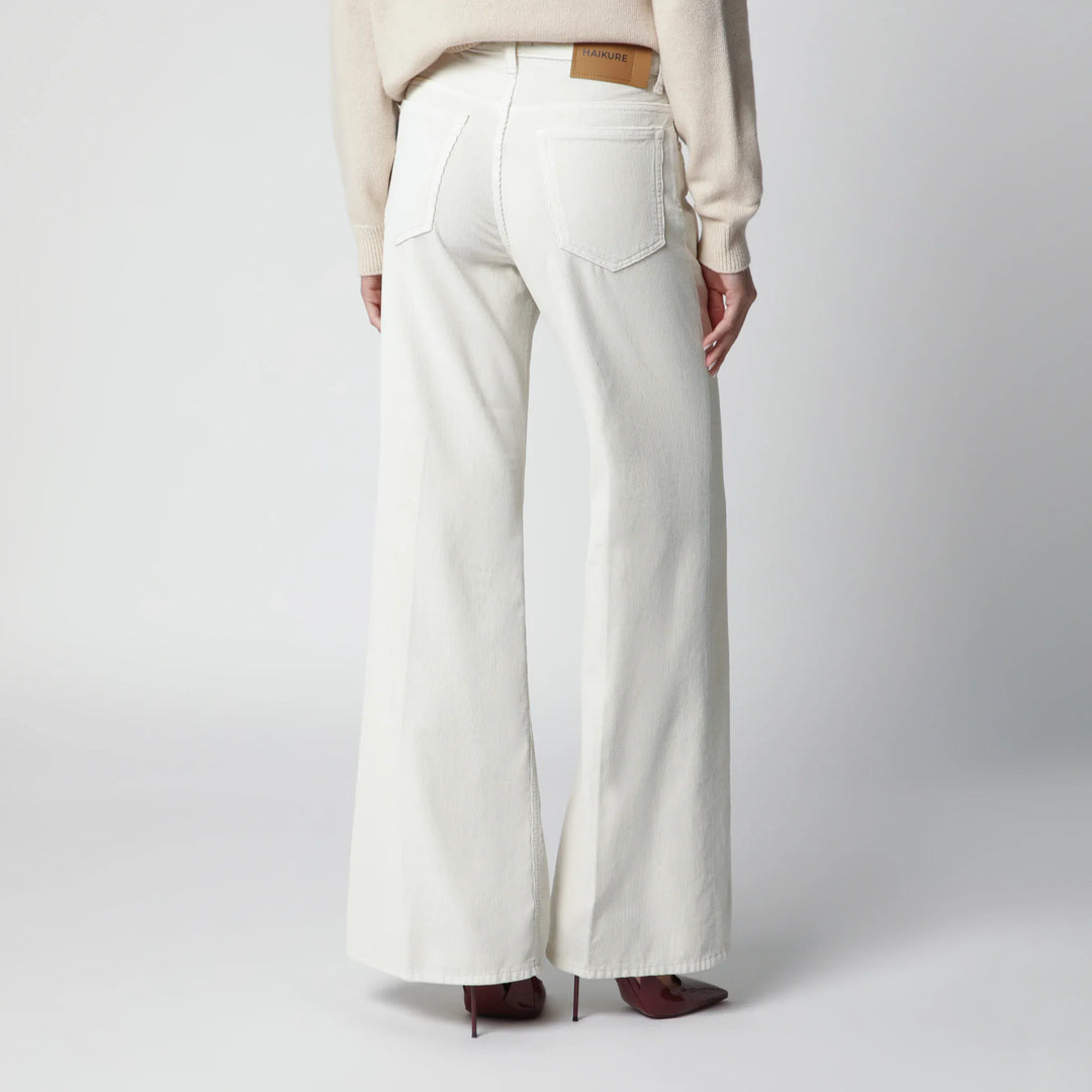 HAIKURE - Velvet cotton trousers in snow Brand Pants