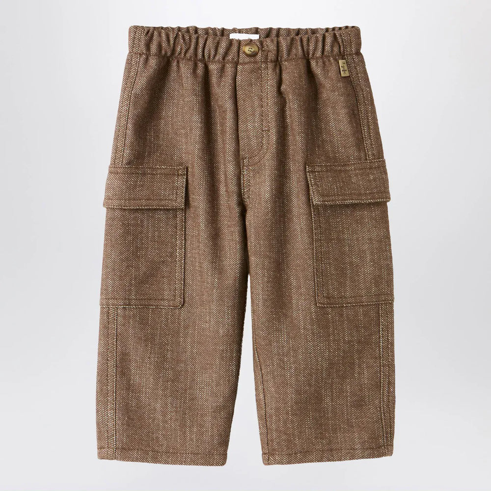 Il Gufo - Brown cotton-blend cargo trousers Brand Pants 9