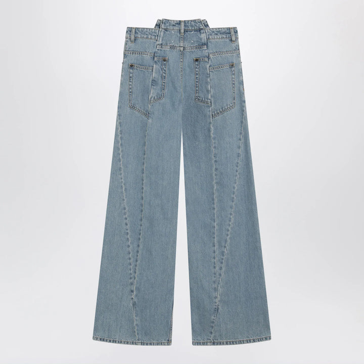 Maison Margiela - Stonewashed straight-leg denim jeans in medium blue Brand Pants