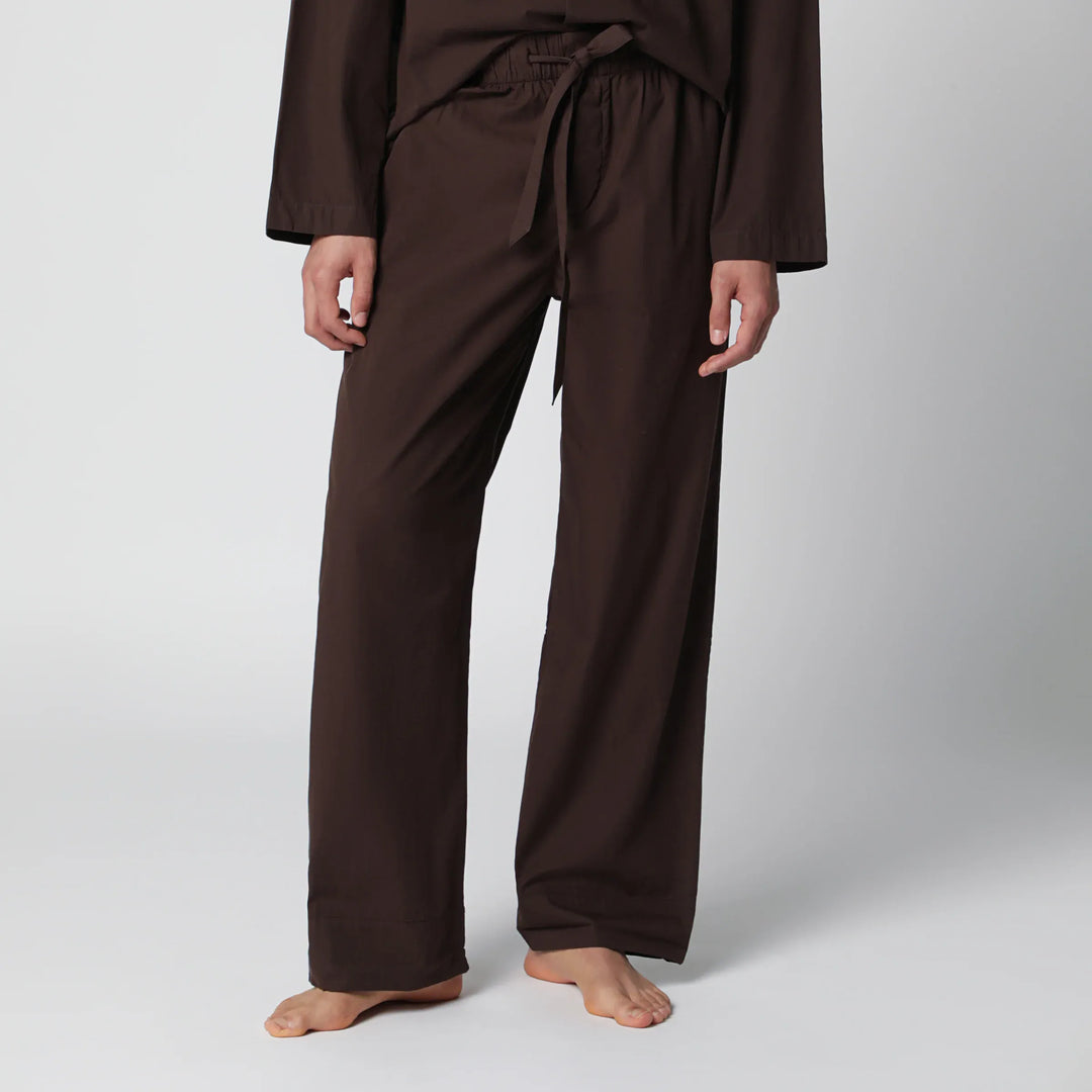 Tekla - Brown cotton pajama trousers Brand Pants S