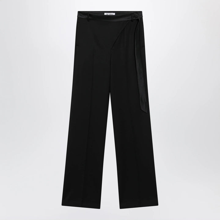 The Attico - Black virgin wool tuxedo trousers Brand Pants 40  IT