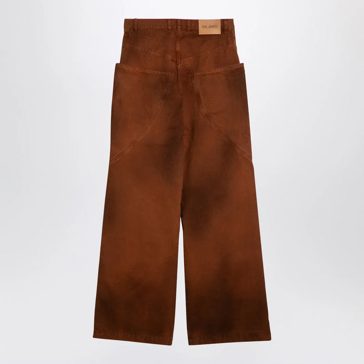 The Attico - Brown shaded baggy jeans Brand Pants 25