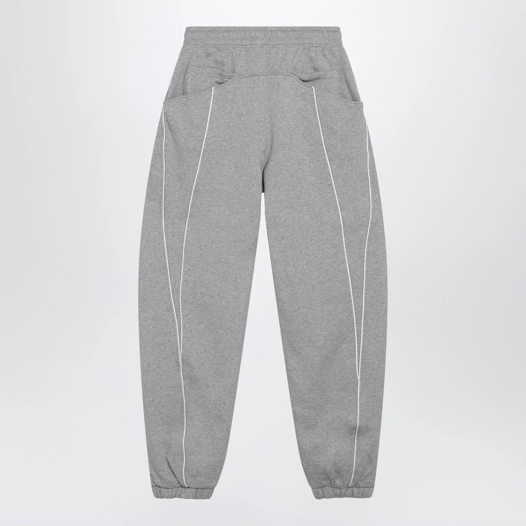 The Attico - Long jogger pants in melange grey cotton jersey Brand Pants