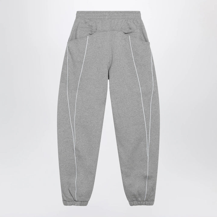 The Attico - Long jogger pants in melange grey cotton jersey Brand Pants
