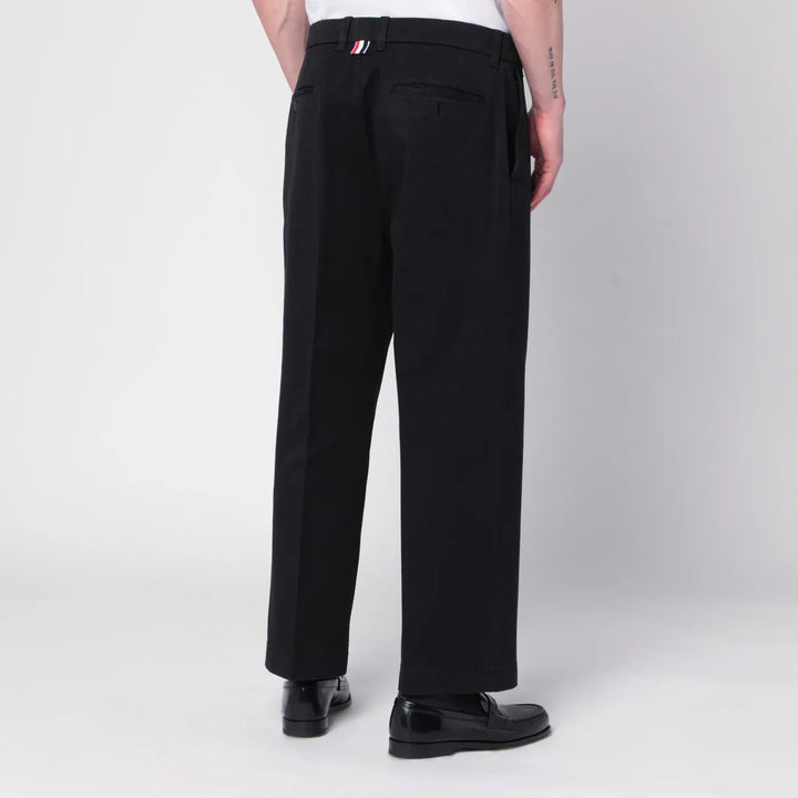Thom Browne - Black cotton trousers Brand Pants