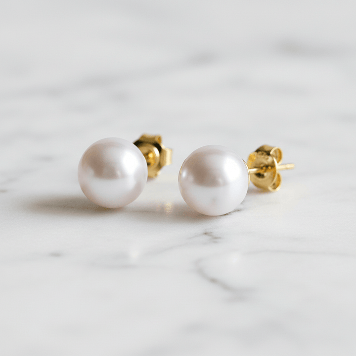 Cosmic Moon Studs Brand Pearl Earrings