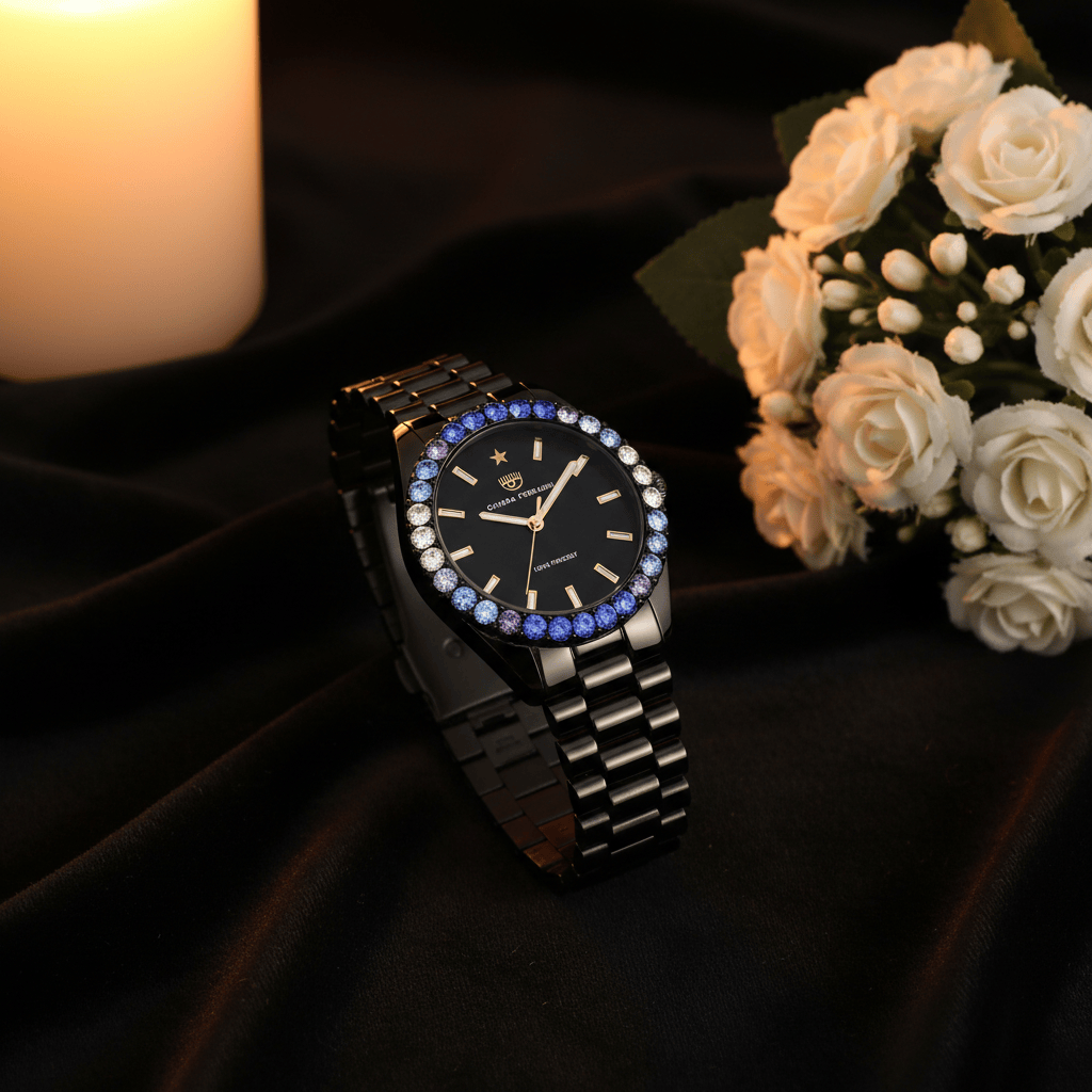 Chiara Ferragni Everyday Black Zircon Watch Brand Quartz Watches