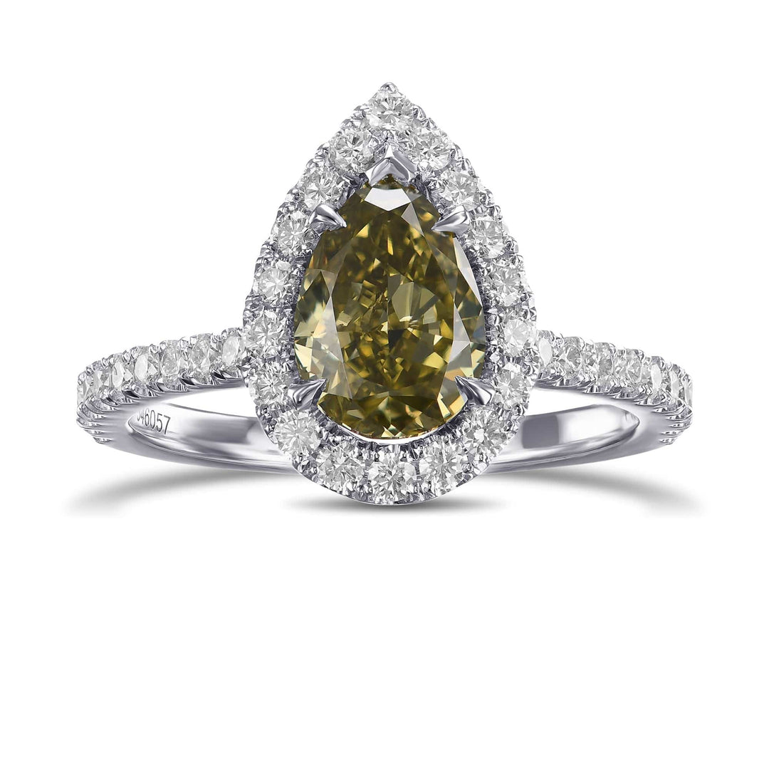 Chameleon Pear Diamond Halo Style Engagement Ring Brand Ring