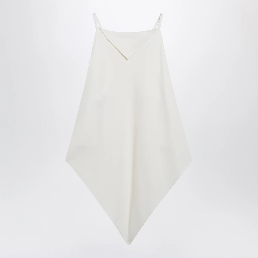Balenciaga - Scarf-inspired wool and silk crepe top in ivory Brand Scarf 36  FR