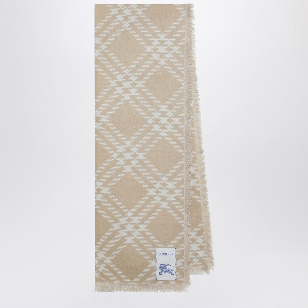 Scarves & Shawls TU Burberry - Beige/ecru Check silk and wool scarf Brand