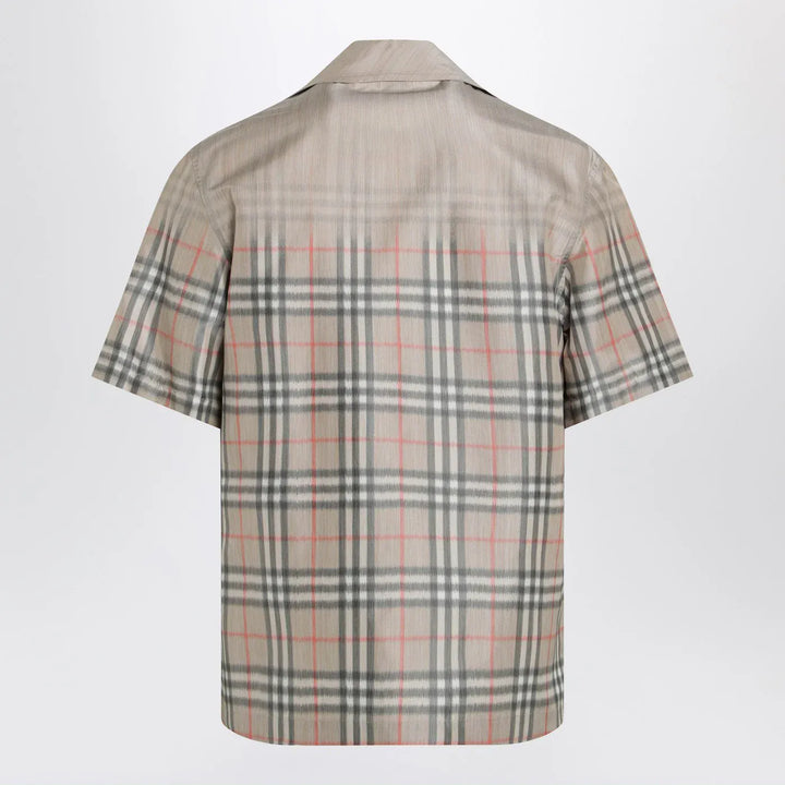 Burberry - Beige shirt with shaded Check pattern Brand Shirt