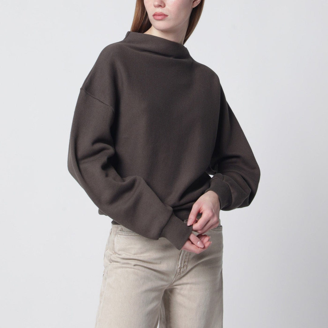 Shirts & Tops 6397 - Mud-coloured draped sweatshirt Brand