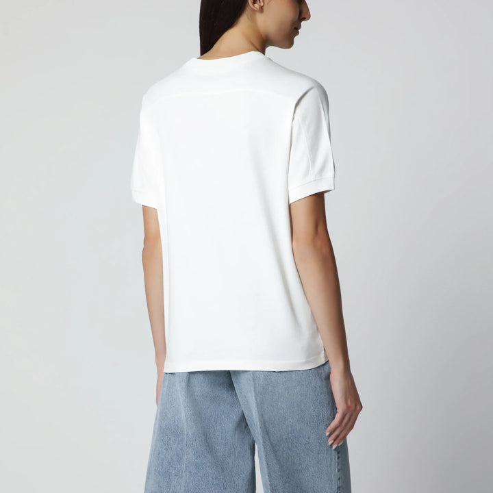 ANINE BING - Cream logo-print T-shirt Brand Shirts &amp; Tops