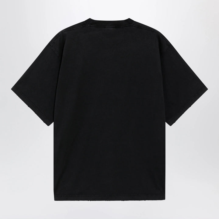Balenciaga - Black faded oversized T-shirt with logo print Brand Shirts &amp; Tops