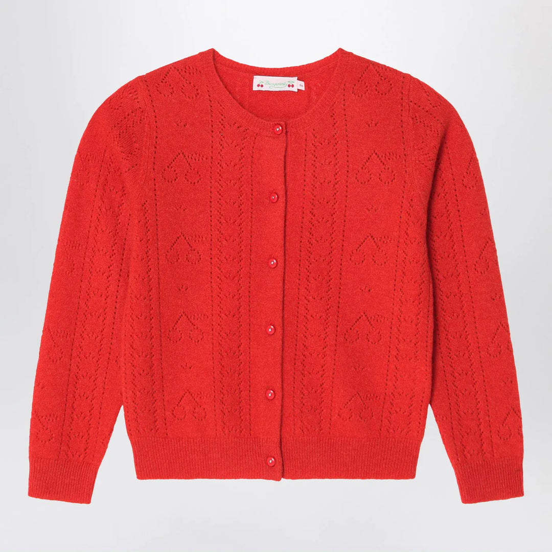 Bonpoint - Red cashmere cardigan Brand Shirts &amp; Tops 10Y