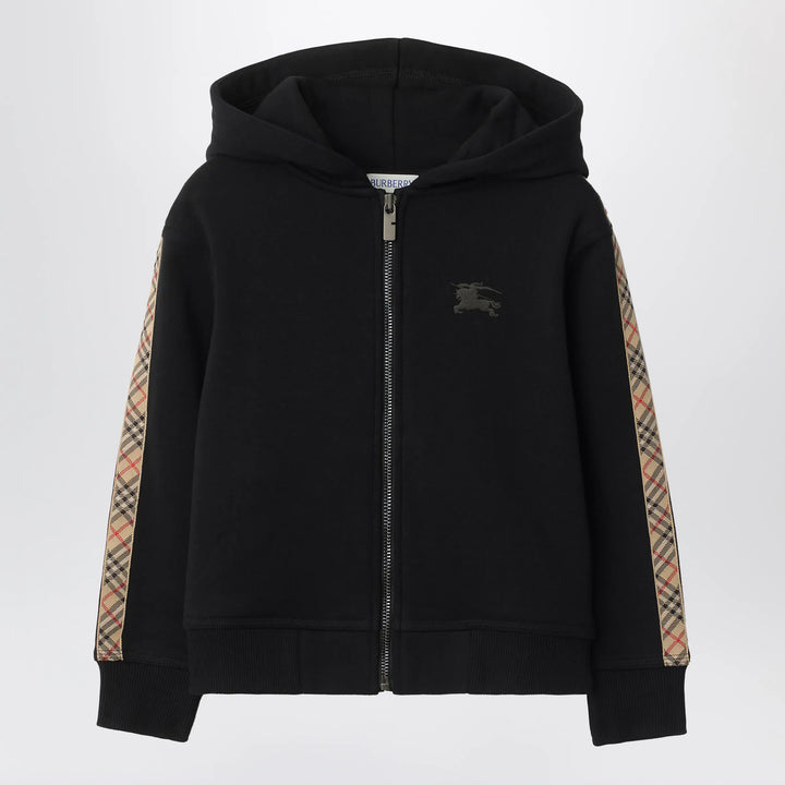 Burberry - Black sweatshirt with Check motif detail Brand Shirts &amp; Tops 8Y