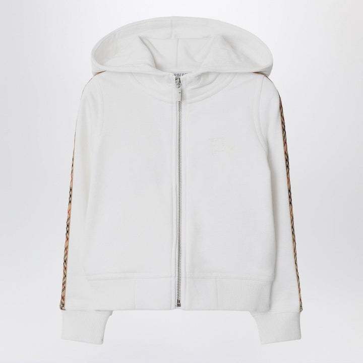 Shirts &amp; Tops 8 Burberry - White zip hoodie with Check trims Brand