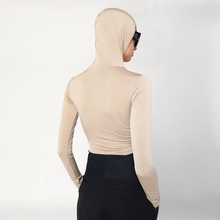 DARKPARK - Billie hooded top in flesh colour Brand Shirts &amp; Tops L