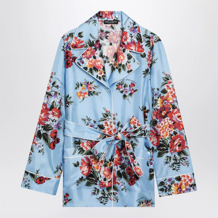 Dolce&amp;Gabbana - Vanity silk twill shirt with floral print Brand Shirts &amp; Tops 40  IT