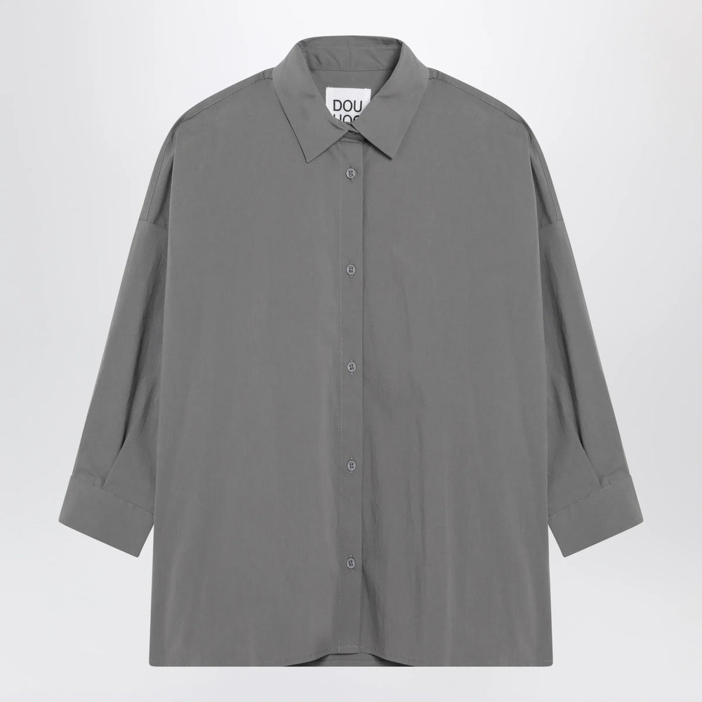 Douuod - Grey cotton-blend shirt Brand Shirts & Tops 8