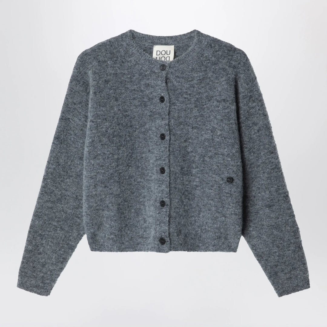 Douuod - Grey mélange alpaca-blend cardigan Brand Shirts &amp; Tops 8Y