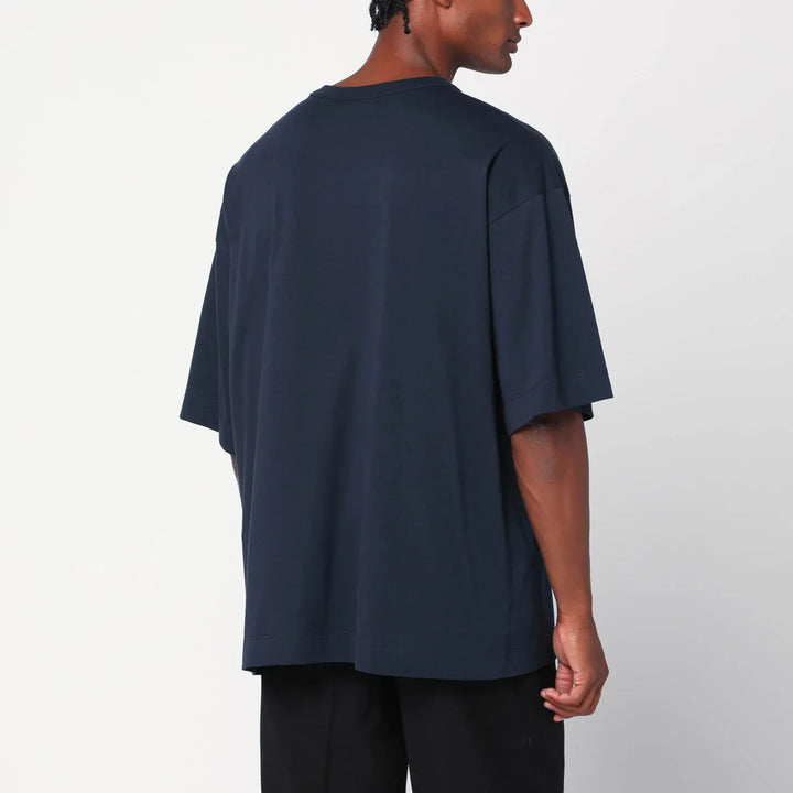 Dries Van Noten - Oversized navy blue cotton T-shirt Brand Shirts &amp; Tops S