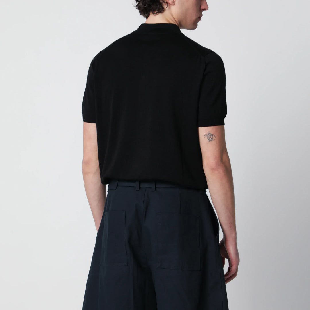 Drumohr - Black polo shirt in cotton Brand Shirts &amp; Tops