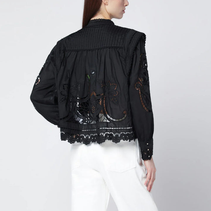 FARM Rio - Black Richelieu cotton blouse Brand Shirts &amp; Tops
