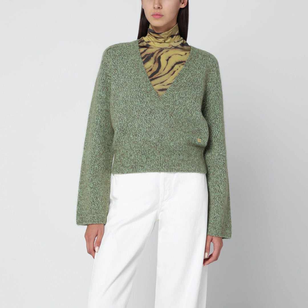 Shirts & Tops GANNI - Green wool-blend textured sweater Brand