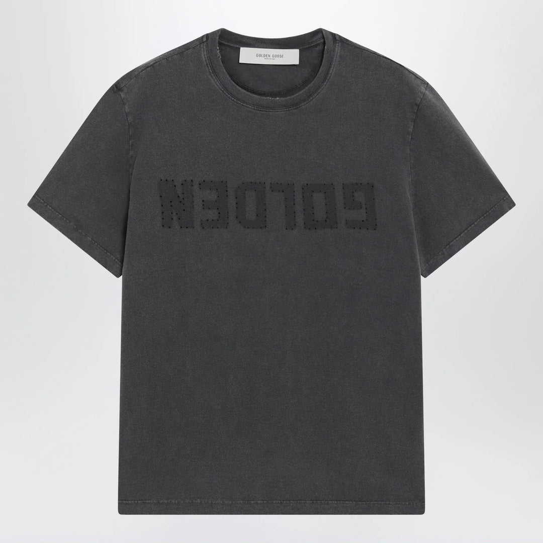 Golden Goose - Anthracite grey vintage-effect T-shirt Brand Shirts &amp; Tops S