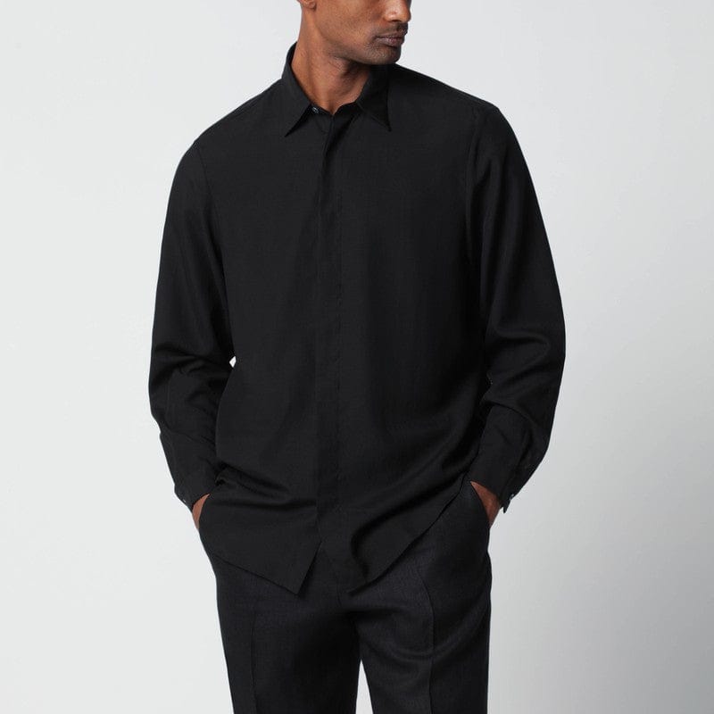 Shirts &amp; Tops Lardini - Black linen-blend shirt - 39 CM Brand