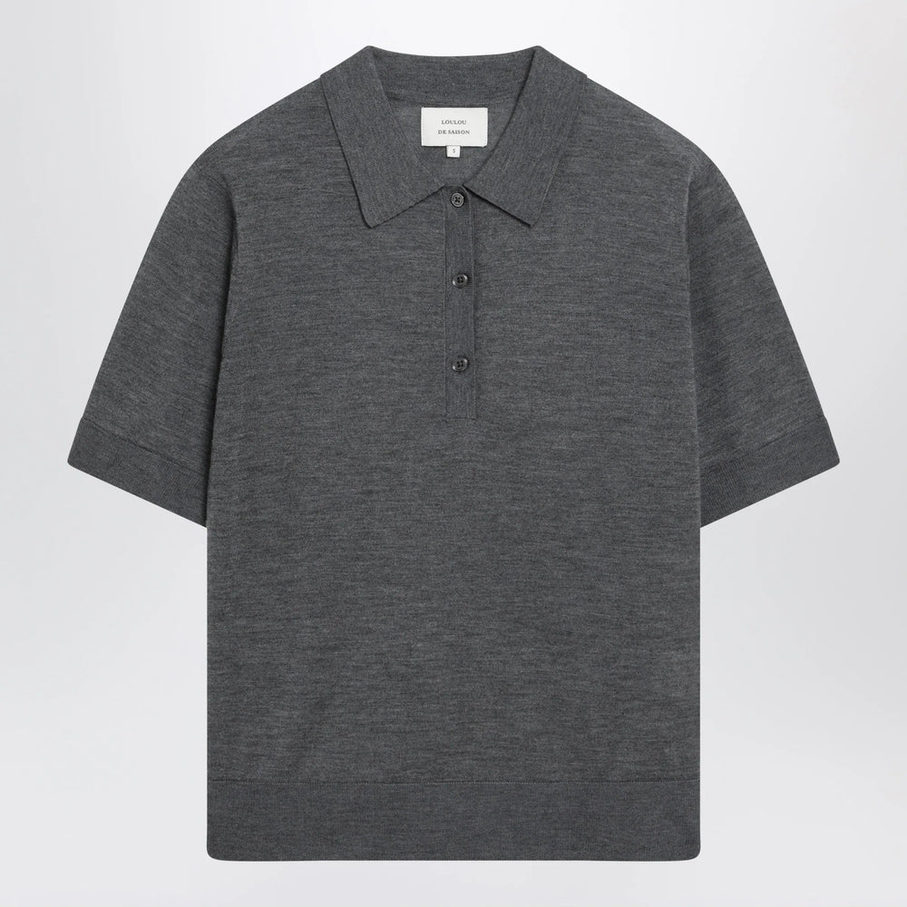 LouLou De Saison - Grey Migo Fluid Cashmere Polo Brand Shirts & Tops L
