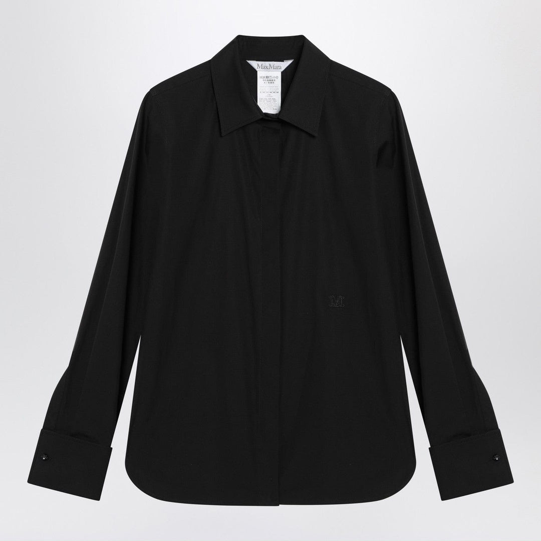 Shirts & Tops 42  IT Max Mara - Black cotton shirt with logo Brand