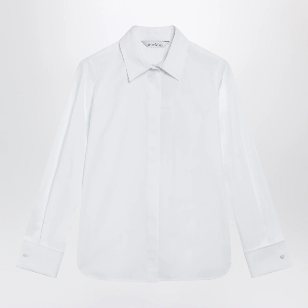 Max Mara - White cotton shirt with logo Brand Shirts &amp; Tops 40  IT