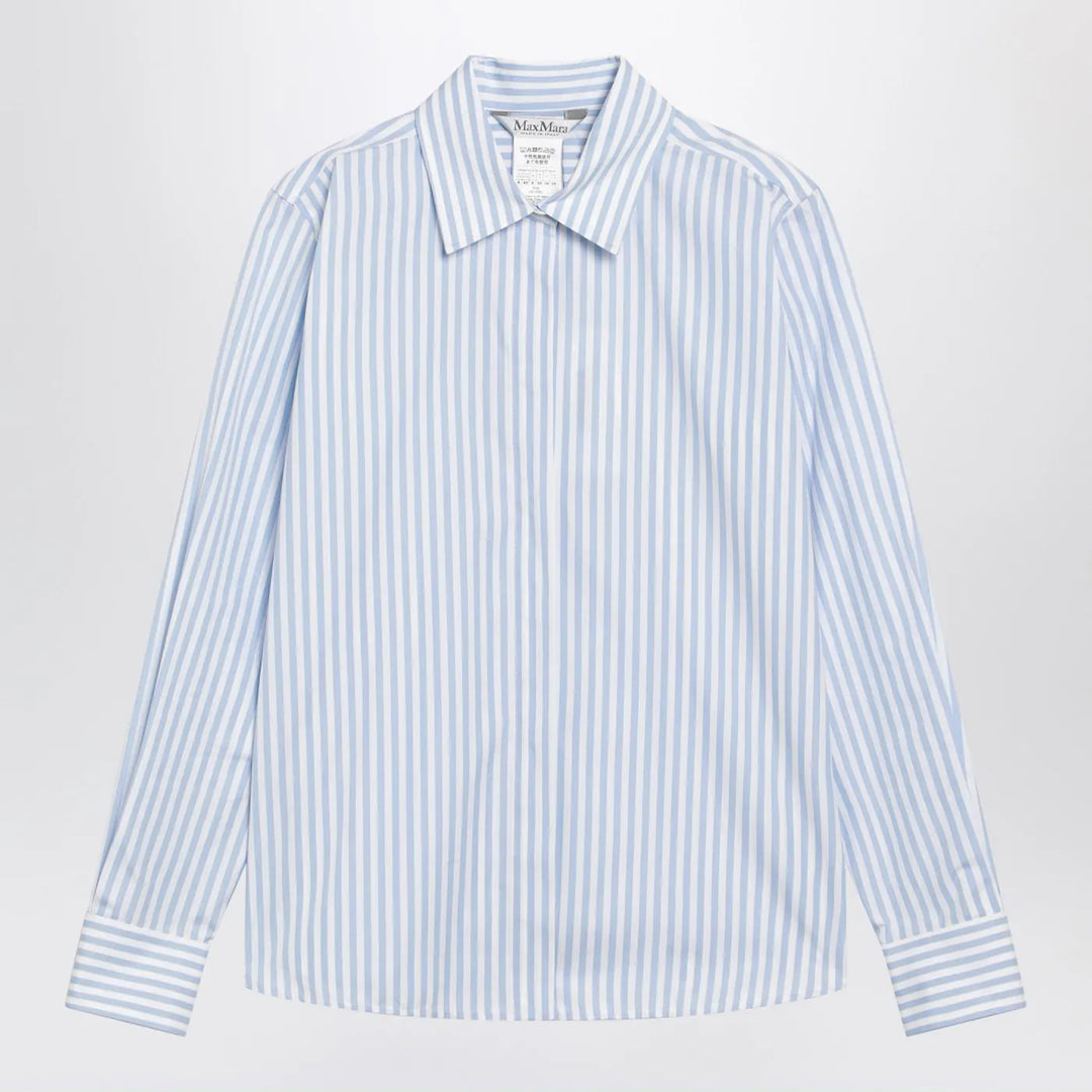 Max Mara - White/light blue striped shirt Brand Shirts &amp; Tops 44  IT