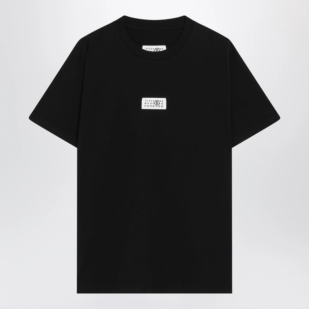 MM6 Maison Margiela - Black cotton jersey T-shirt with logo patch Brand Shirts &amp; Tops XS